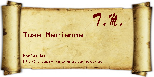 Tuss Marianna névjegykártya